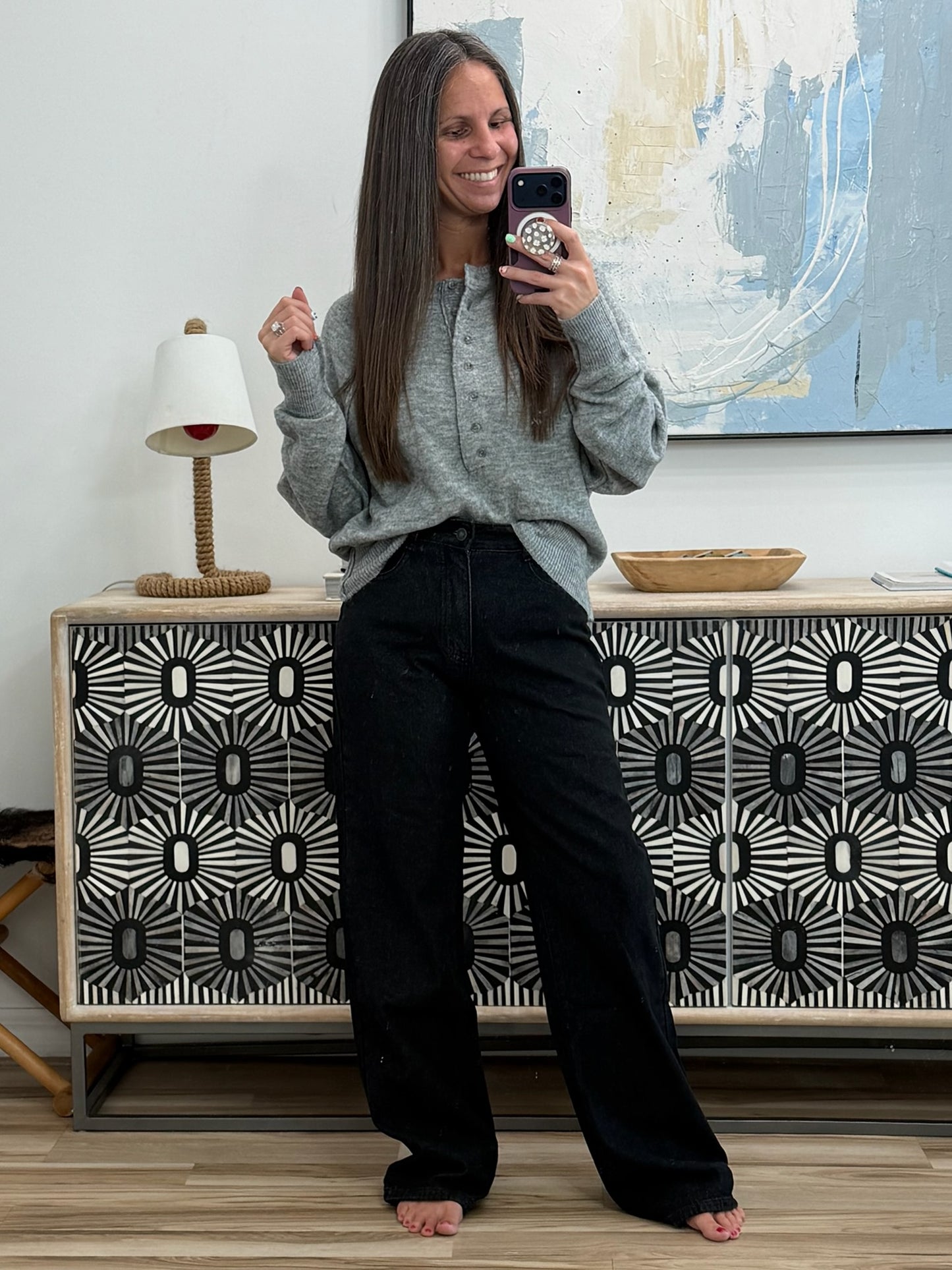 High Waist Straight Jeans