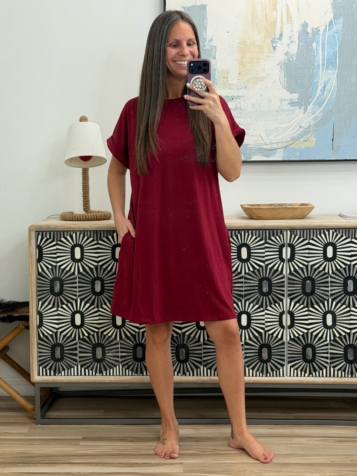 Florida Short Sleeve Dress with Pockets