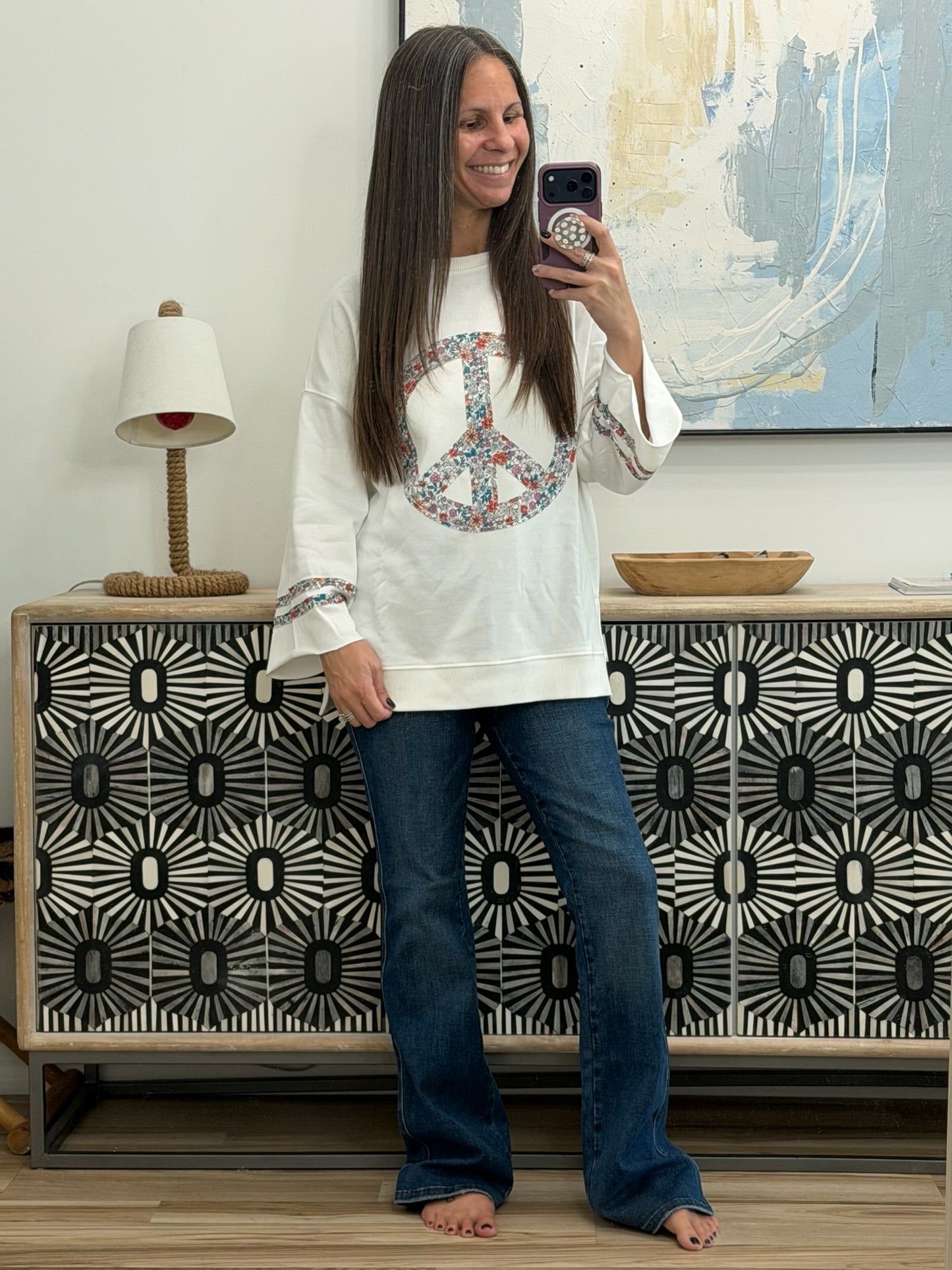 Peace, Love, and Flowers Peace Sign Top