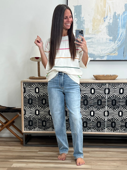 Normal Volume Striped Sweater