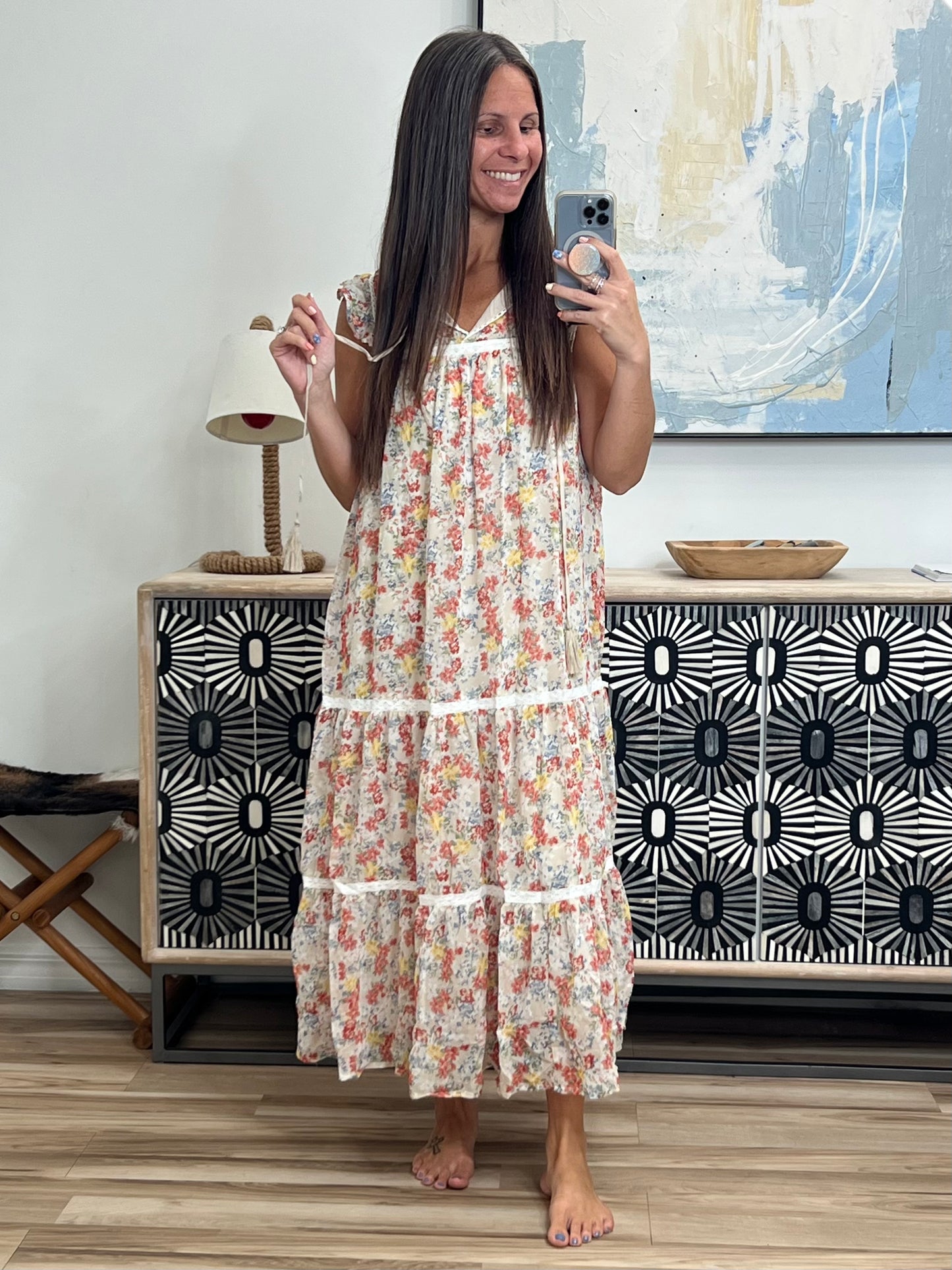 Precisely Me Smock Midi Dress