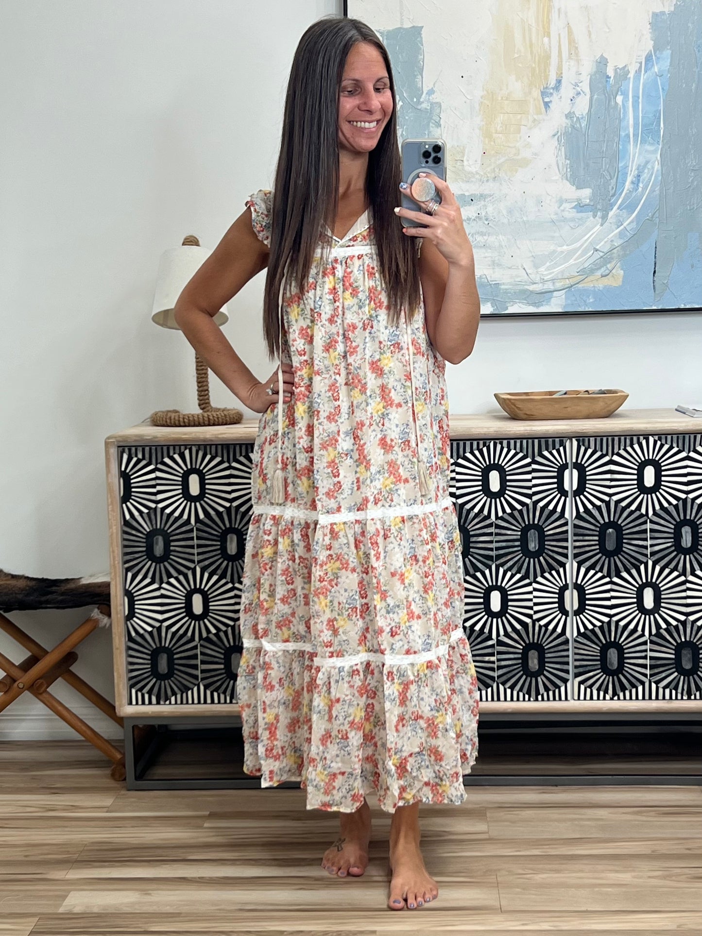 Precisely Me Smock Midi Dress