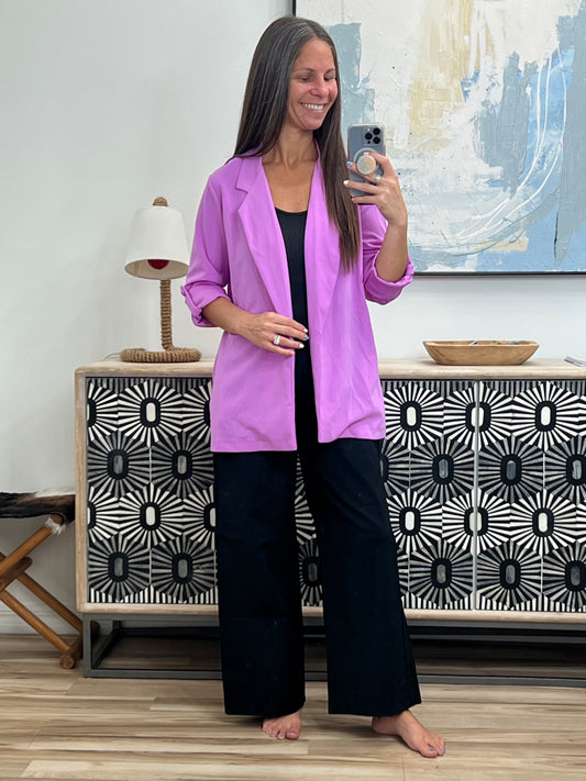 I'm Really That Gal Open Front Blazer in Orchid Glow
