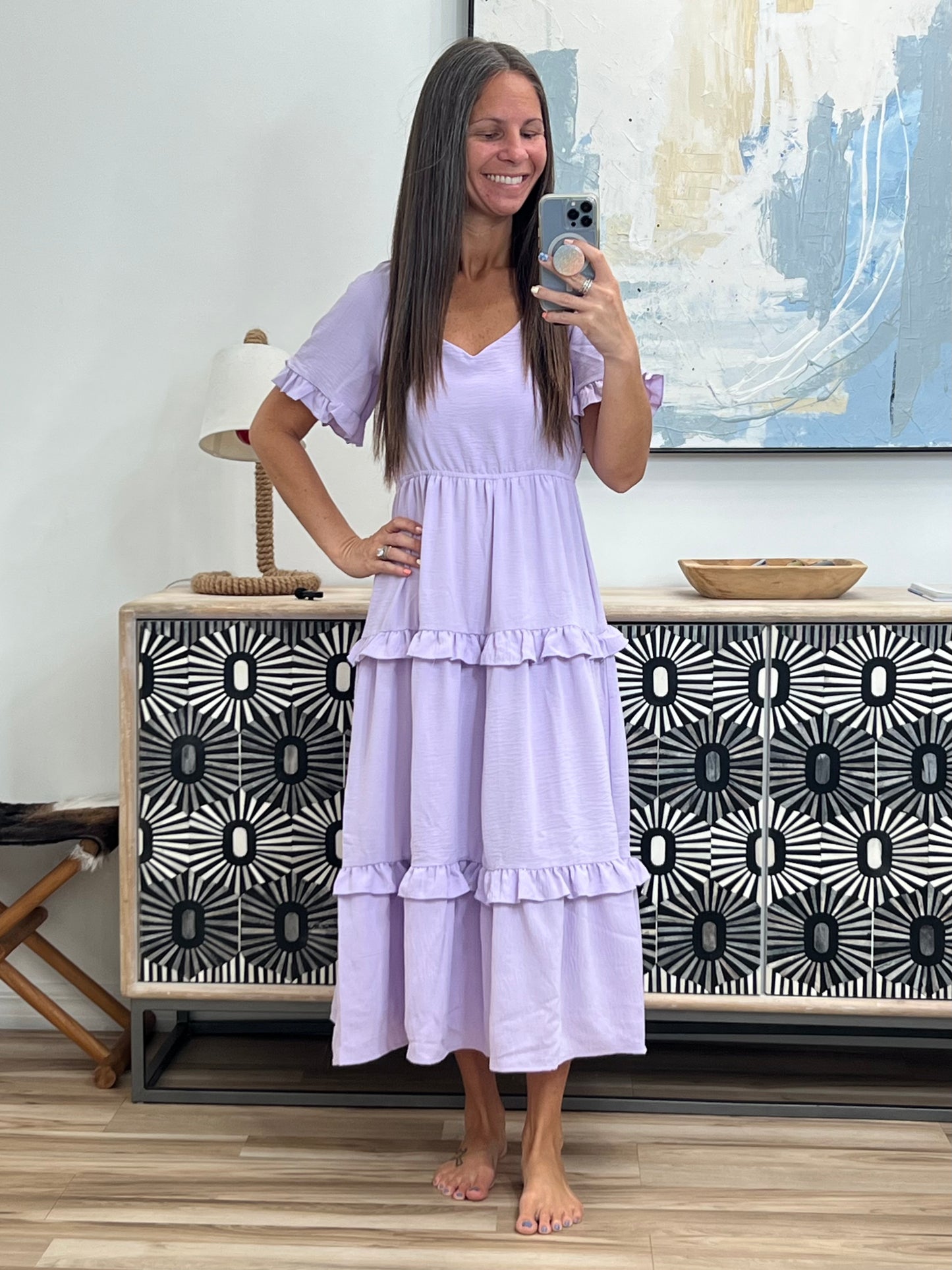 In My Carefree Era Tiered Ruffled Dress