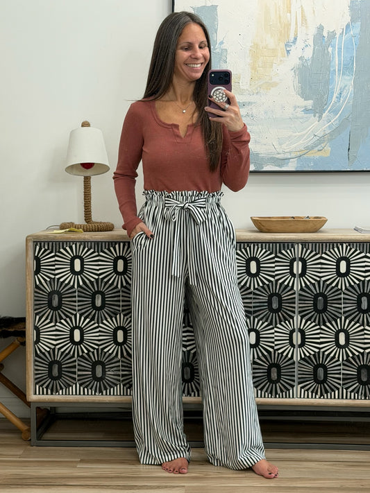 All That I Know Split Neck Top in Marsala
