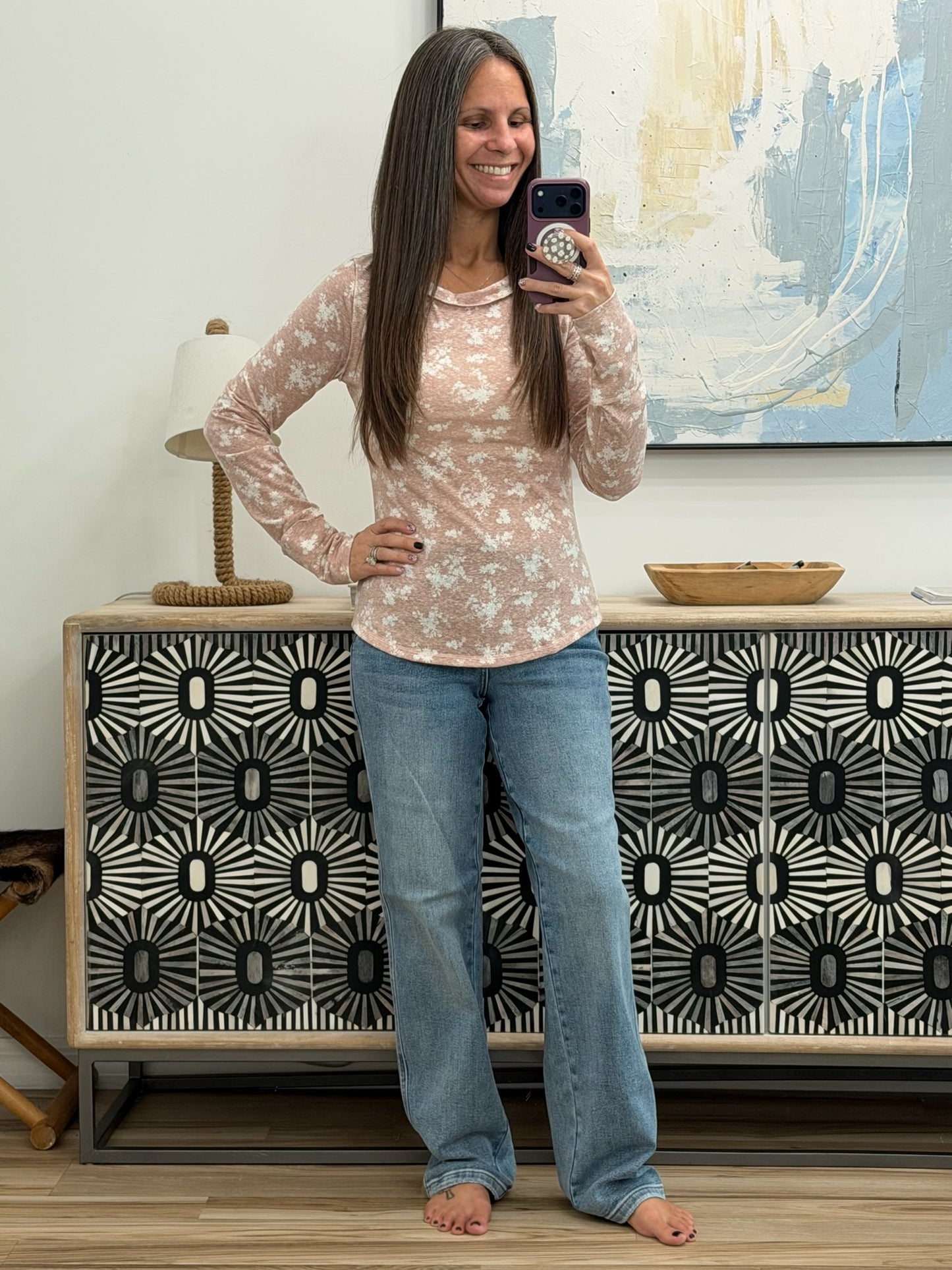Literally Obsessed with Me Long Sleeve Top in Mauve