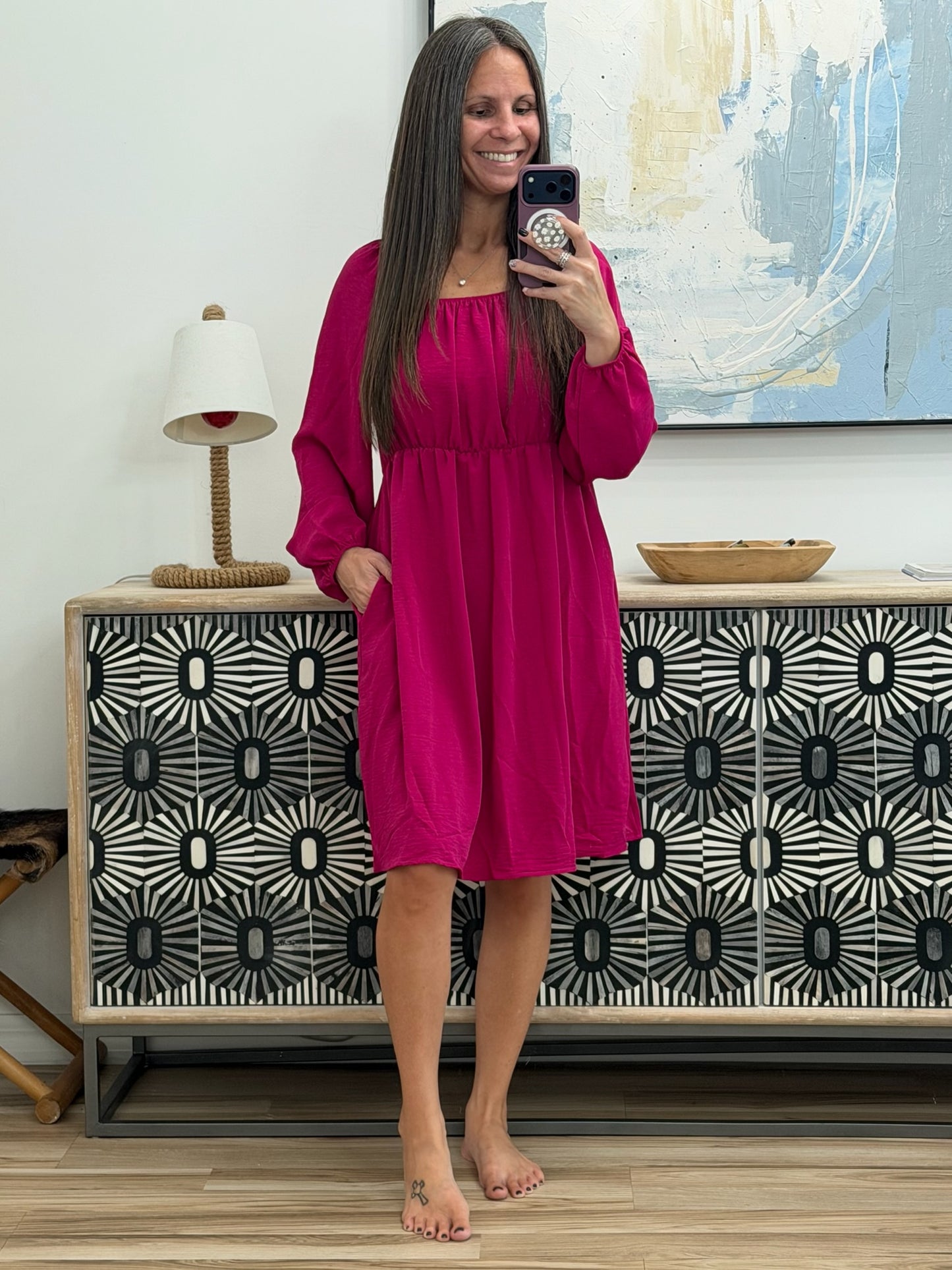 Take Me Out to Dinner Square Neck Dress