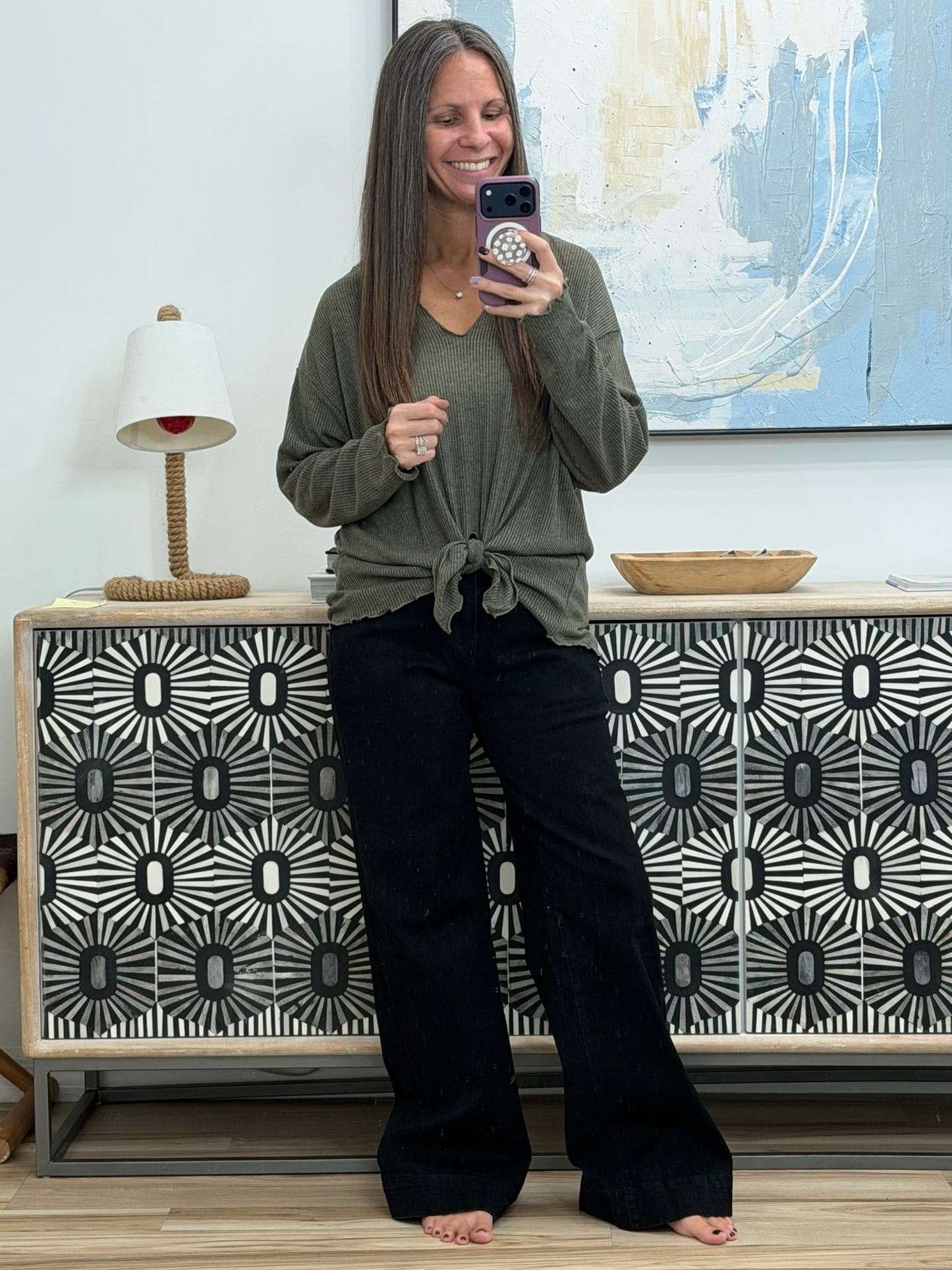 Don't Be Careless Ribbed Knit Top