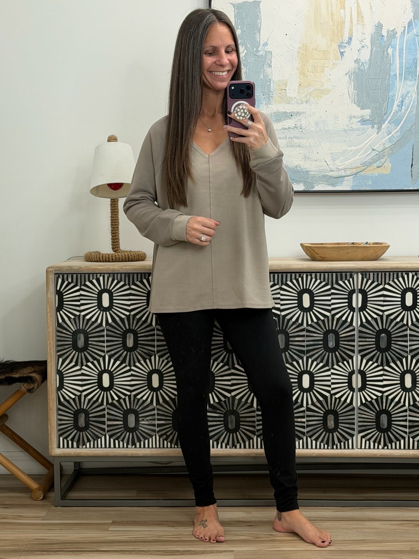 Less Conversation V-Neck Top