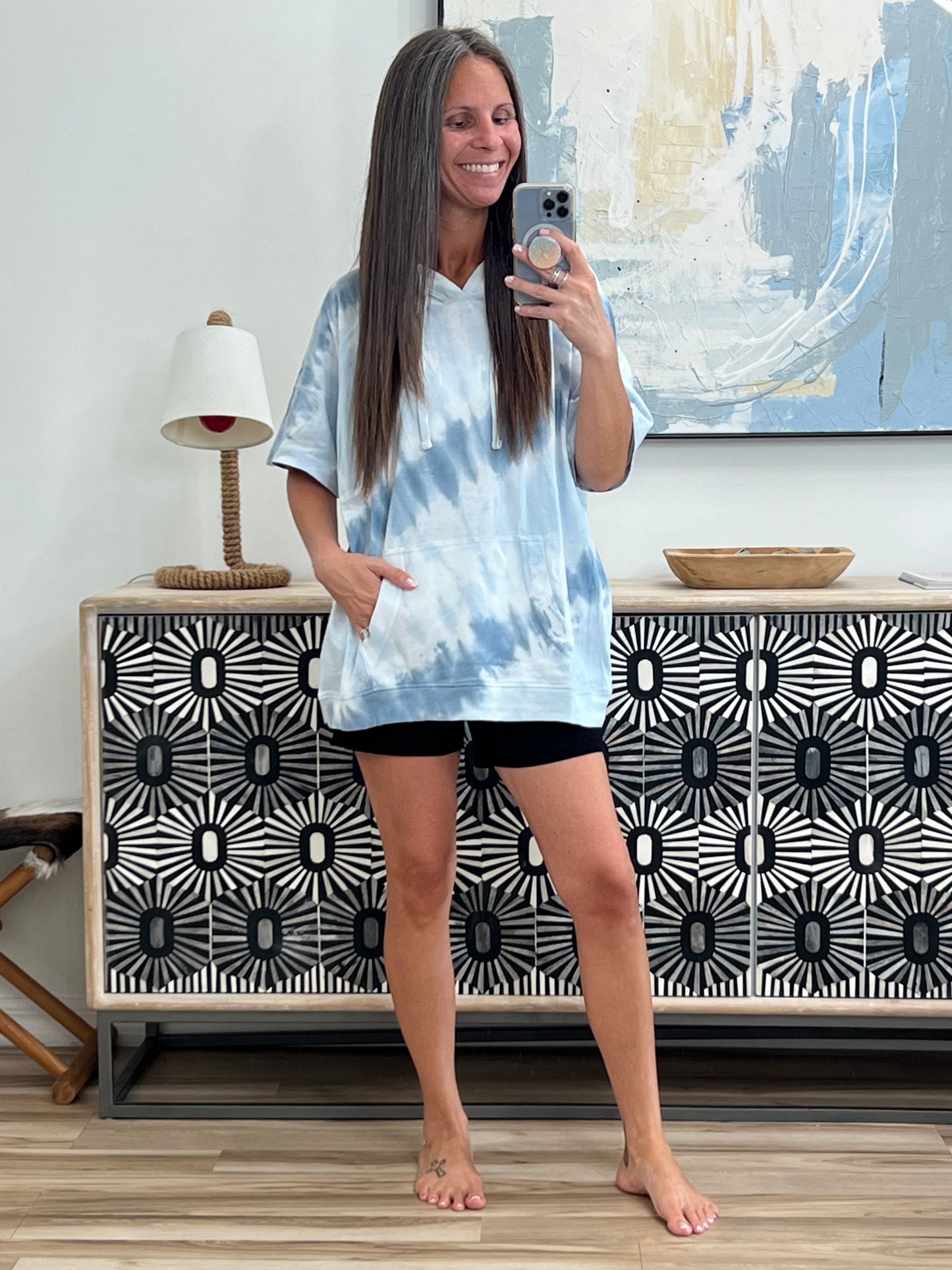 *Tie Dye Short Sleeve Hoodie