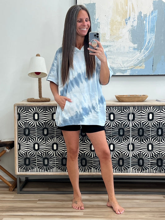 *Tie Dye Short Sleeve Hoodie