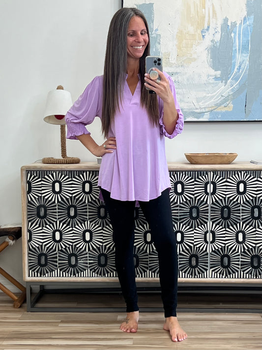 Lizzy Smock Top in Orchid Bloom
