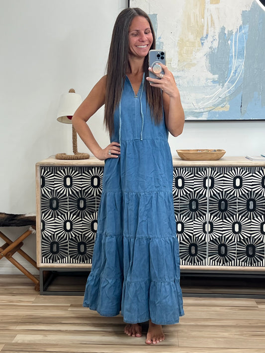 Perfect Choice Denim Maxi Dress
