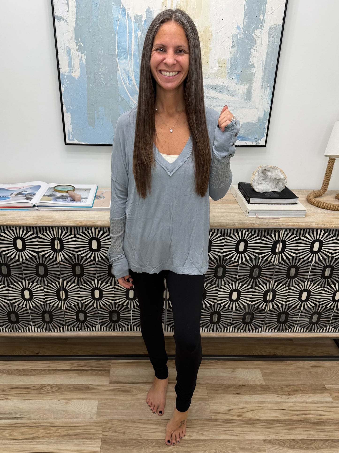 Feel That Something Contrast Sleeve Top
