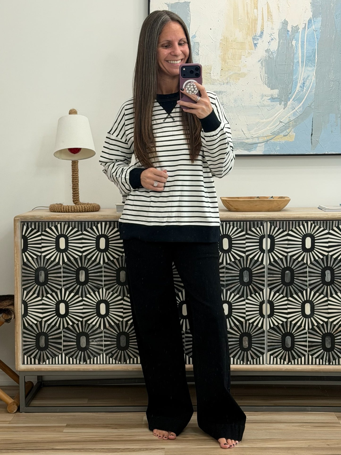 Almost Therapeutic Drop Shoulder Pullover in White and Black