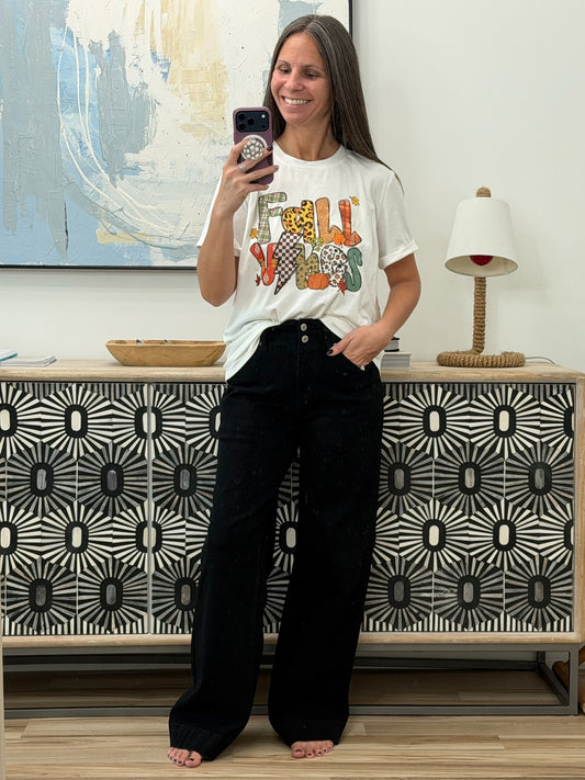 FALL VIBES Cotton Blend Casual T Shirt
