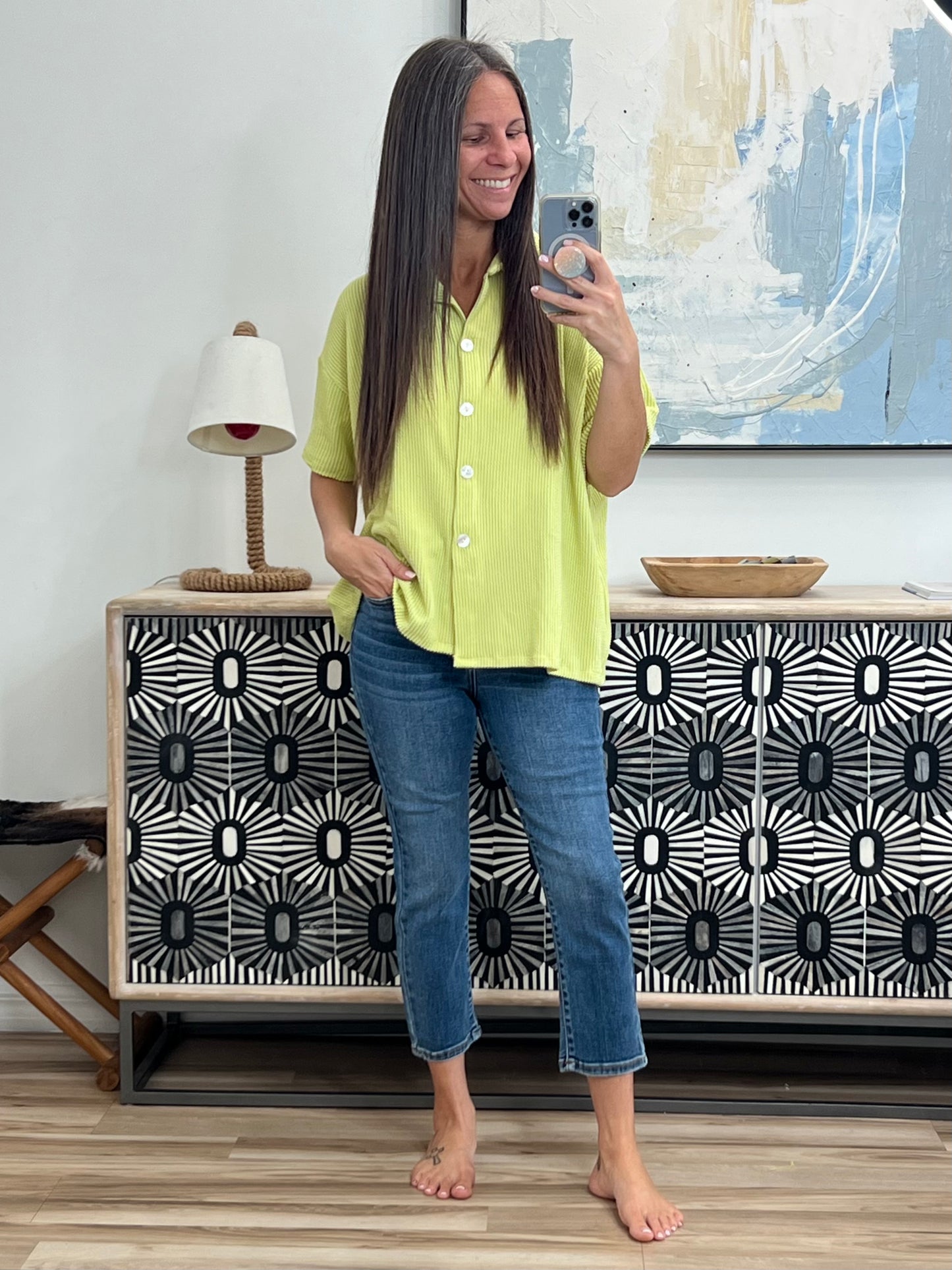Two's Company Ribbed Button Down