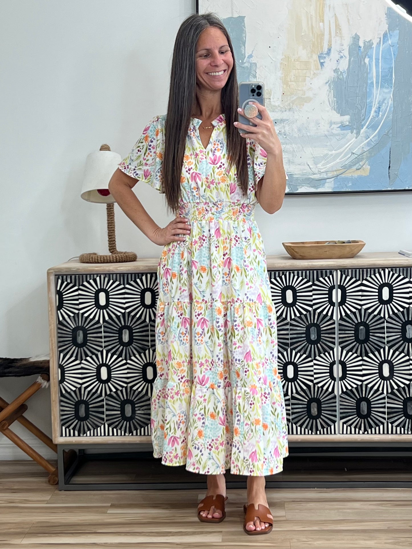 Wherever I Go Notch Neck Dress