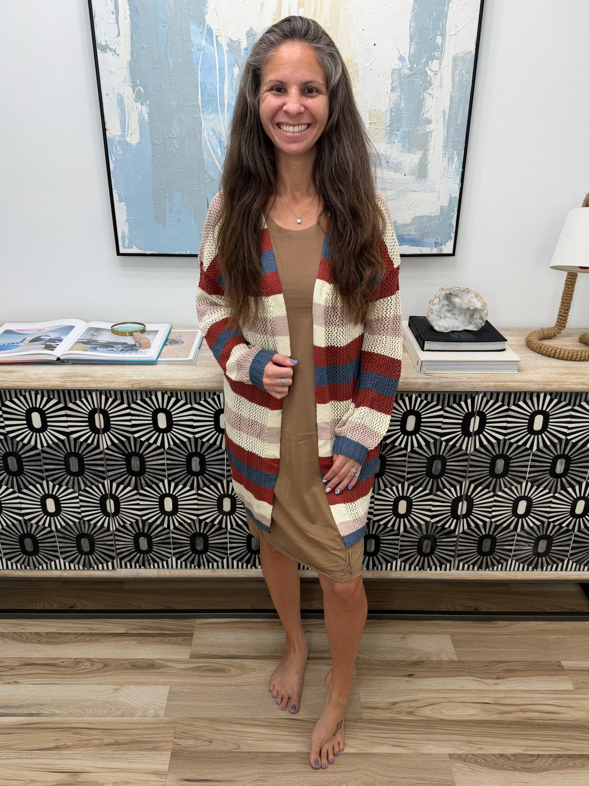 Definitely Dapper Striped Knit Cardigan