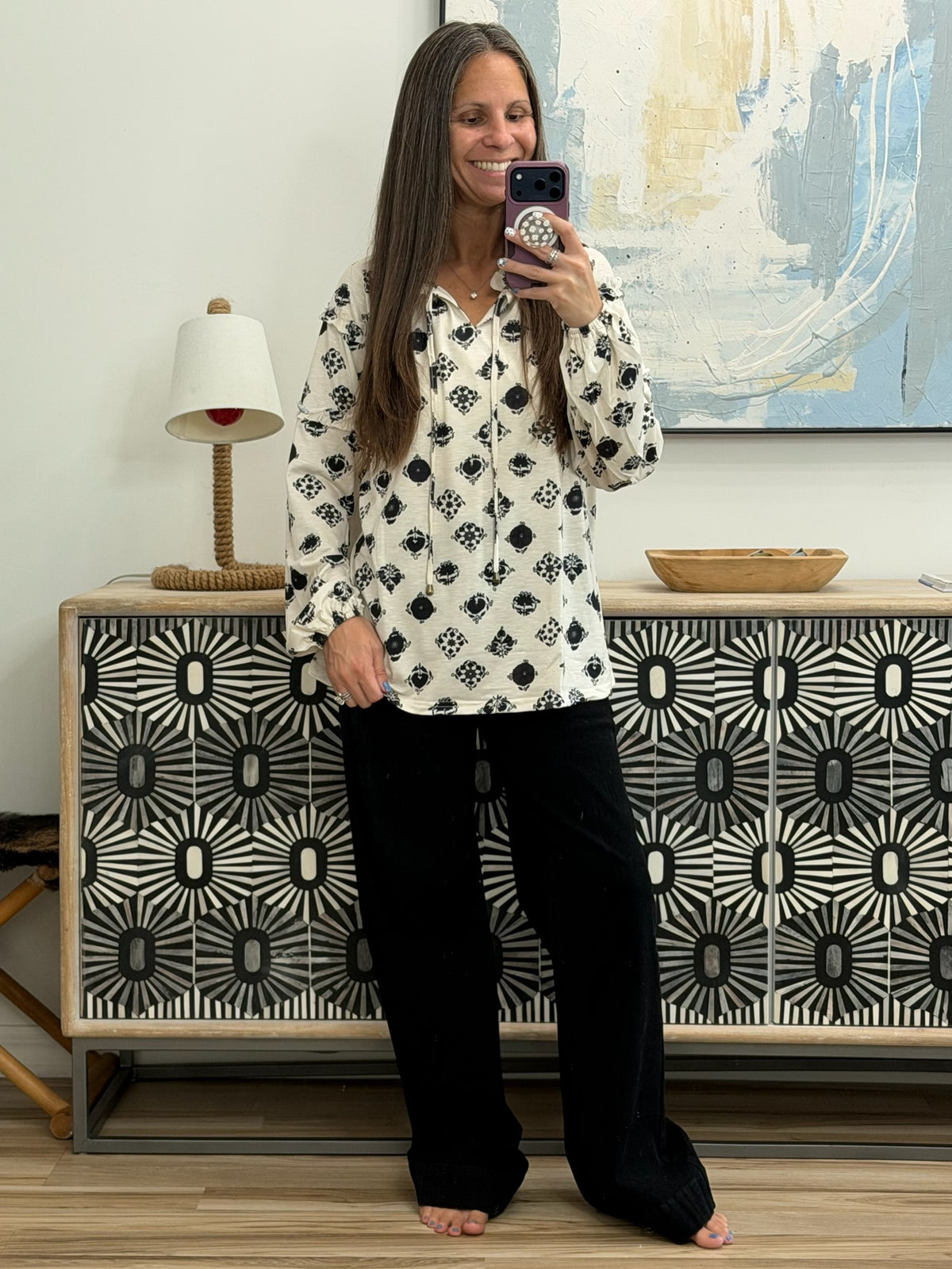 Quick Follow Up Floral Tile Blouse