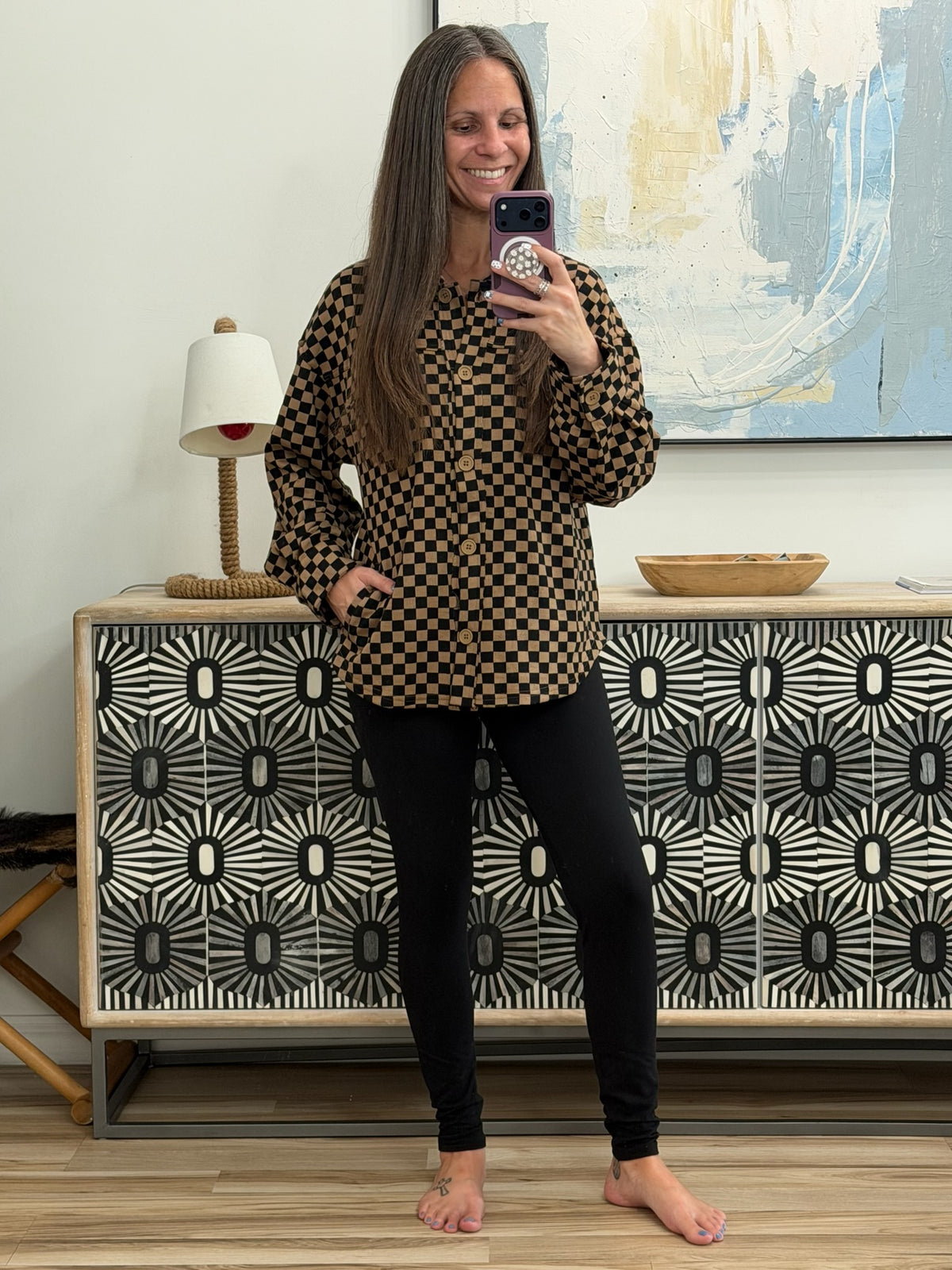 Safe Secrets Checkered Shacket