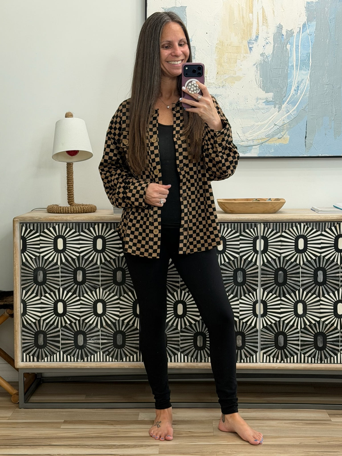 Safe Secrets Checkered Shacket