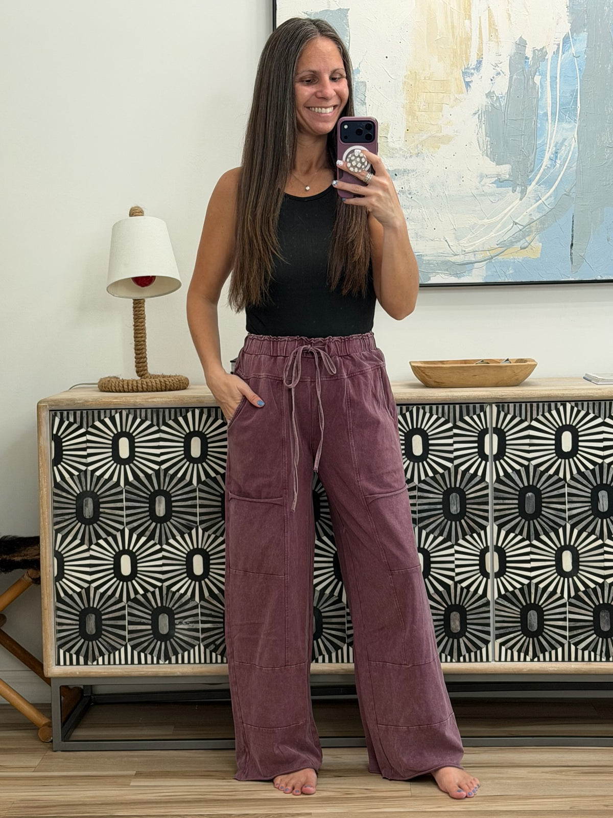 Darlin' So It Goes Mineral Wash High Waisted Sweats