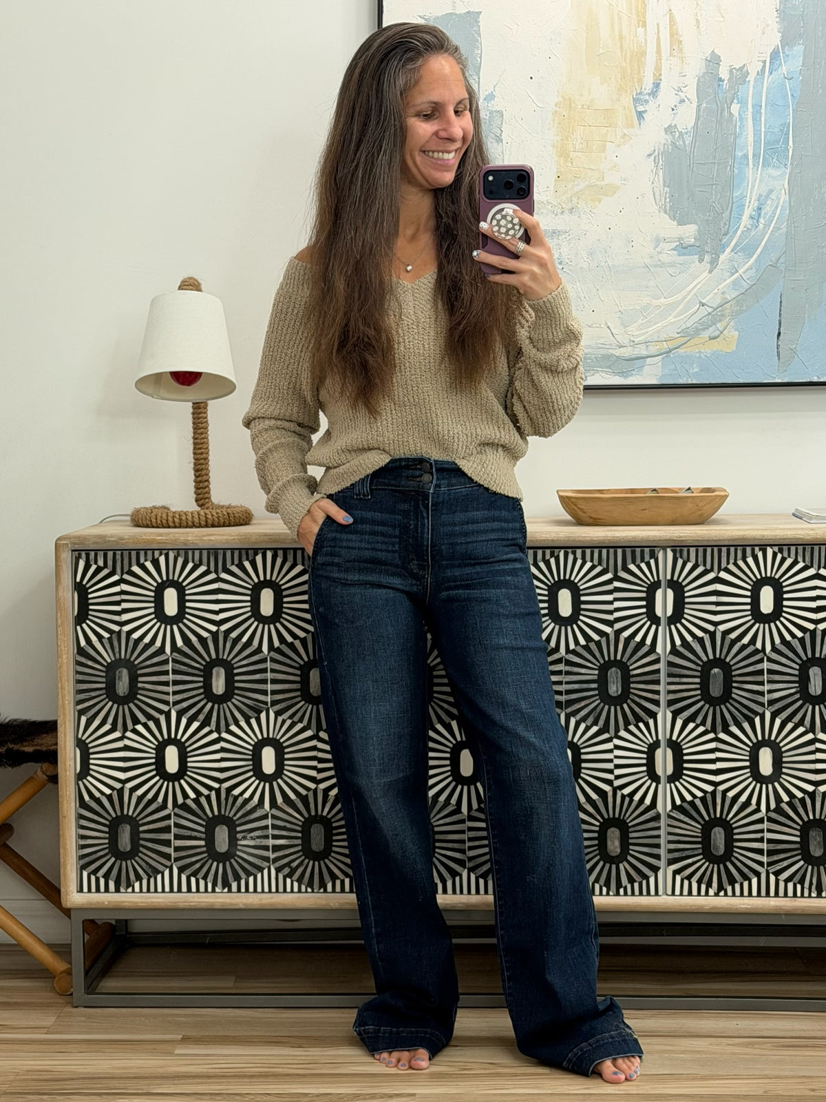 Marty High Waist Trouser Wide Leg Jean