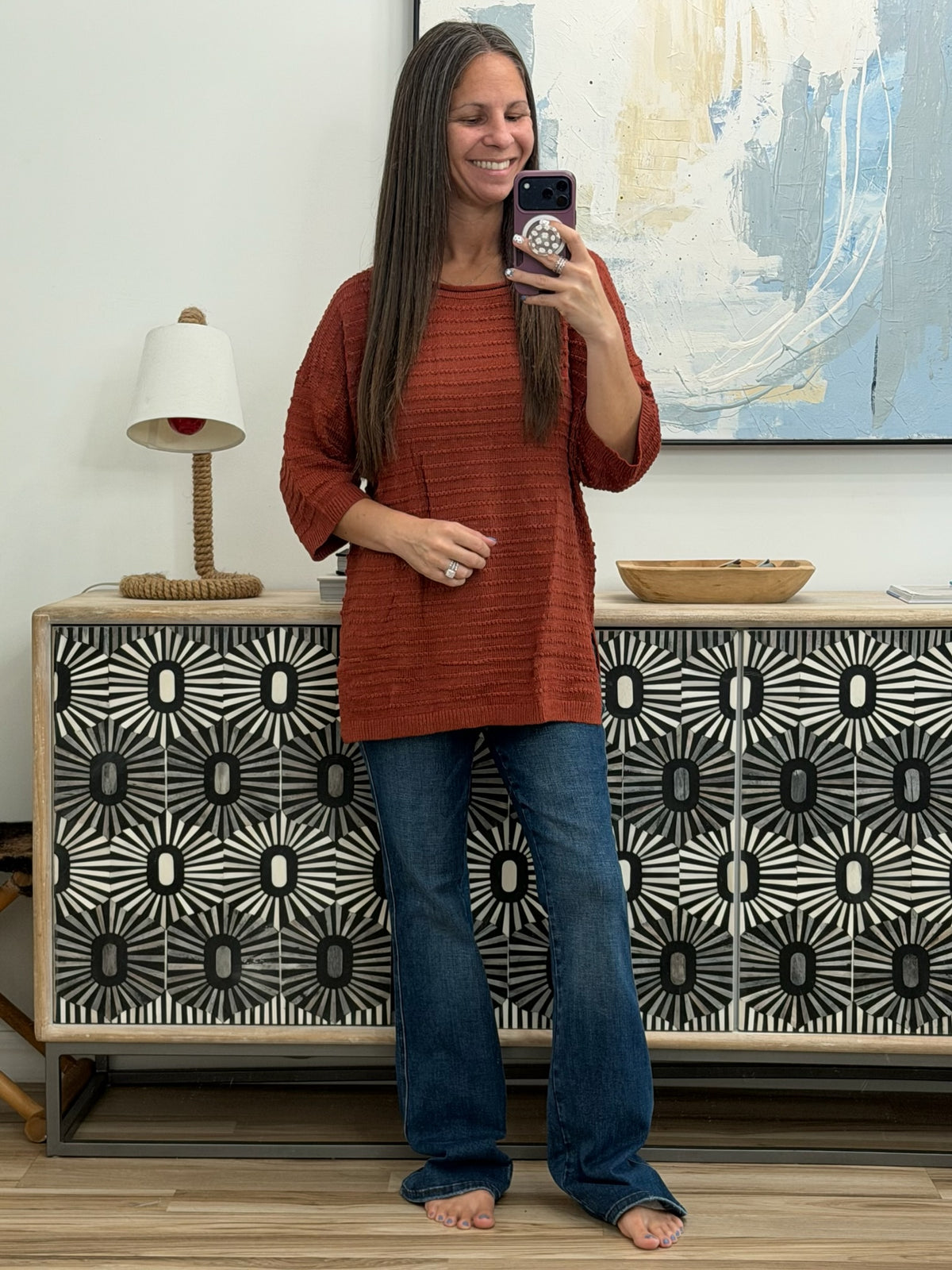 Slouchy Gal Off Shoulder Textured Top