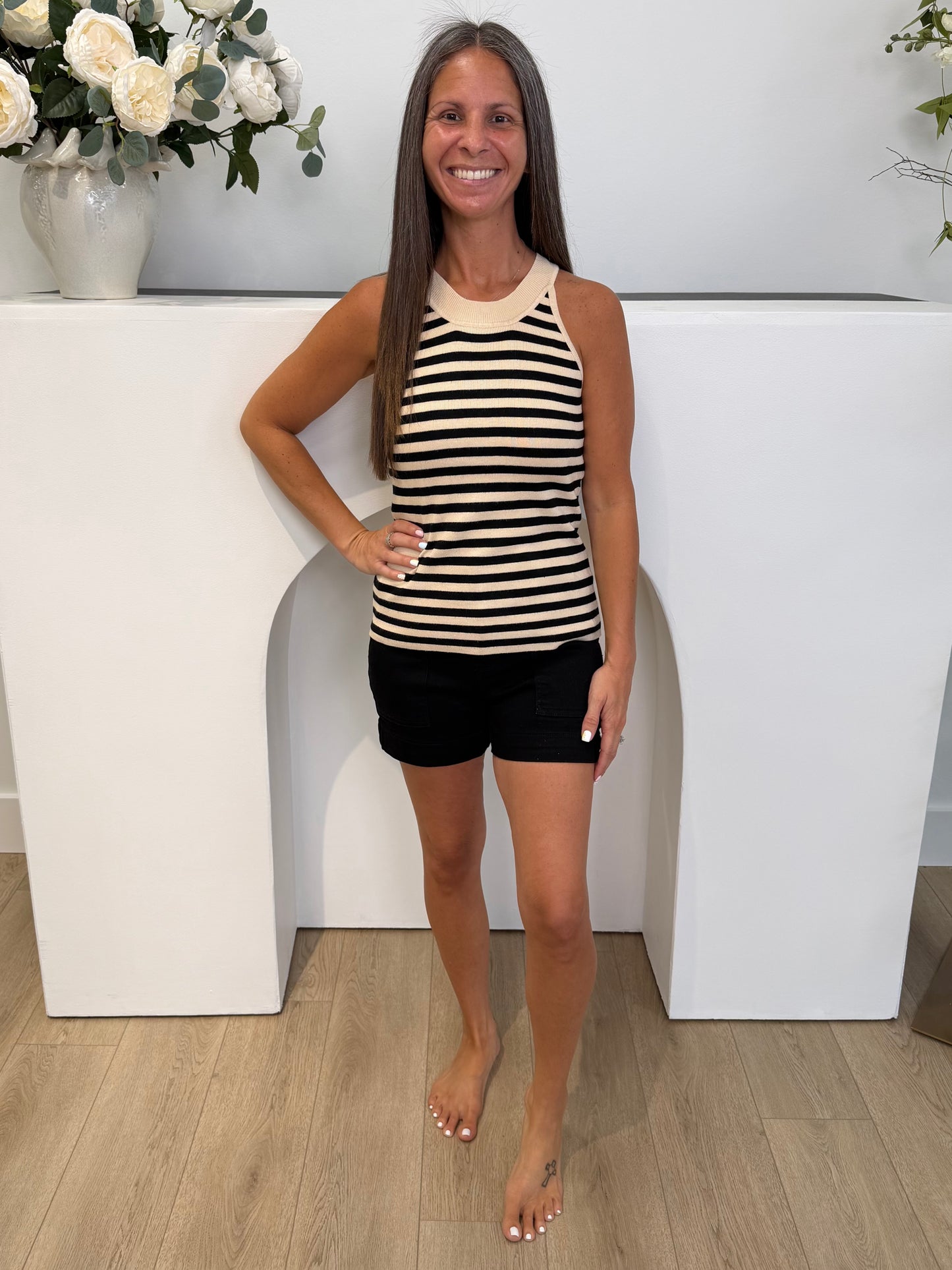 Perfect Conditions Striped Halter Tank