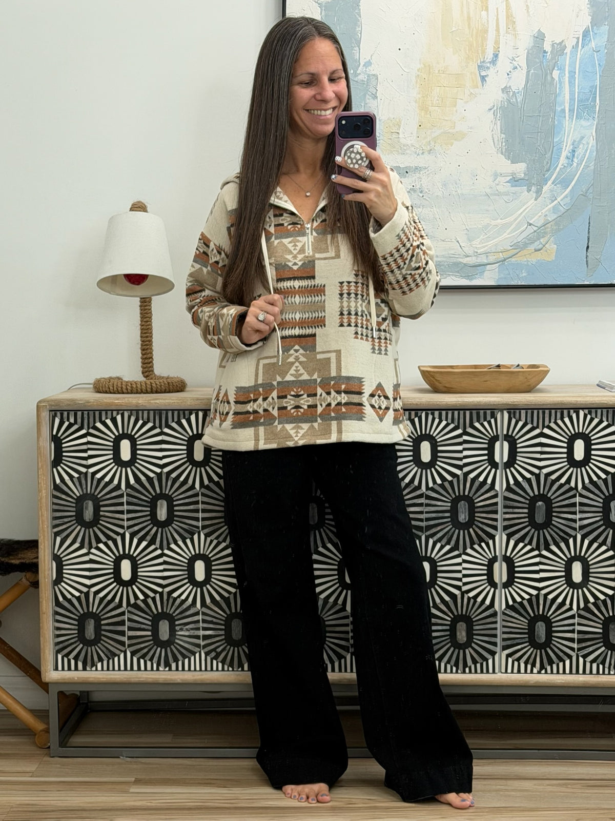 Just Going For It Aztec Hoodie