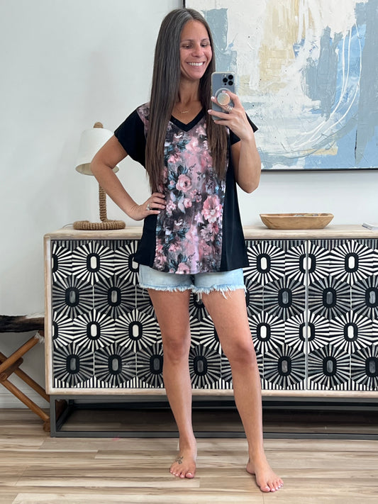 *Dark Spring Floral Top