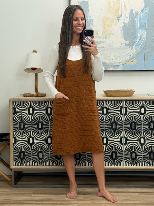 Free Falling Quilted Midi Dress