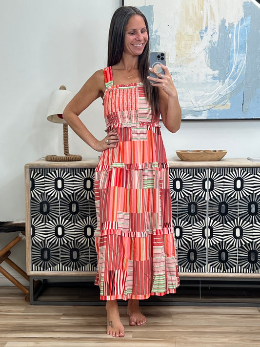 Extra Sentimental Wide Strap Tiered Dress