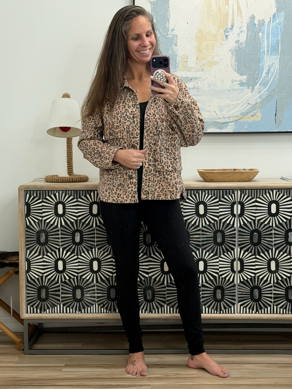 Leopard Print Denim Jacket