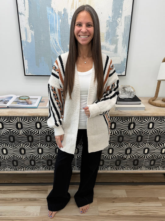 Holding On Aztec Print Cardigan