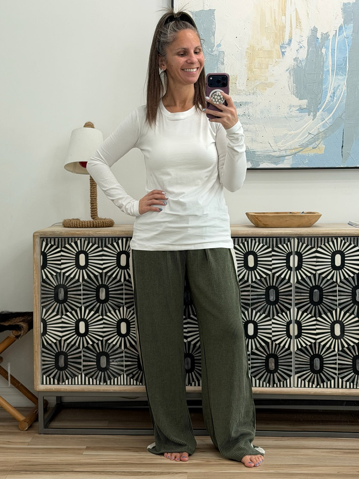 Down to the Basics Long Sleeve Top in White