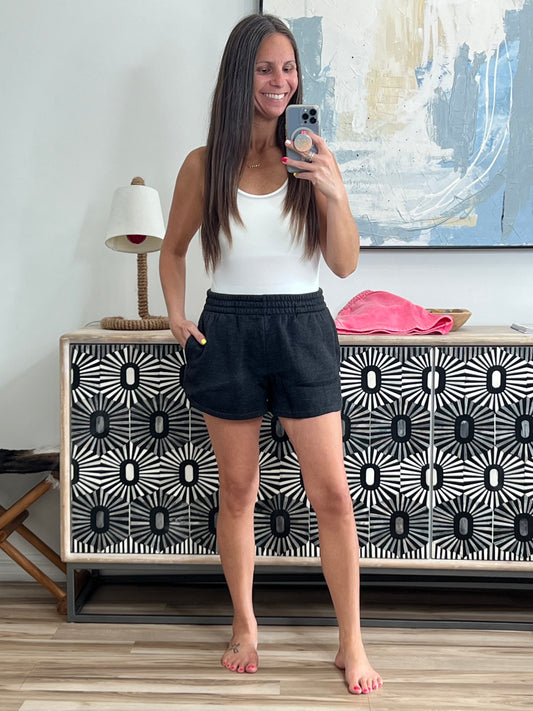 Daily Routine  Mineral Wash Shorts in Black