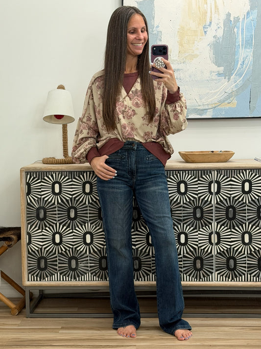 Emmy High Waist Bootcut Jean with Welt Pockets