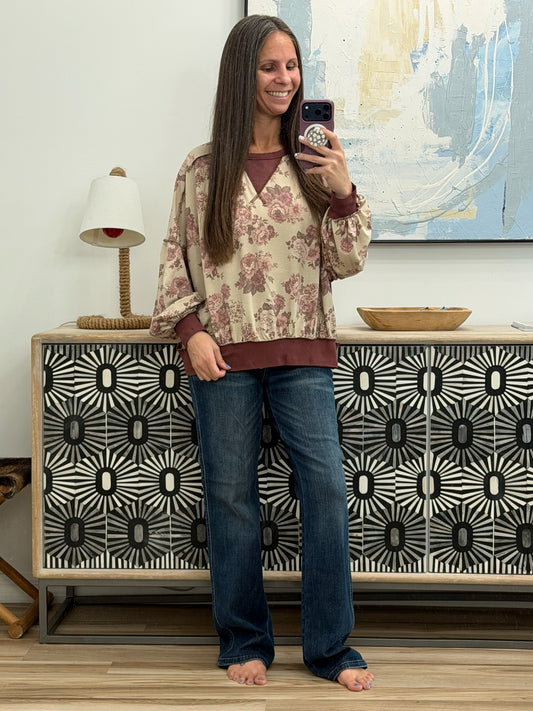 Come Out to Play Contrast Casual Pullover
