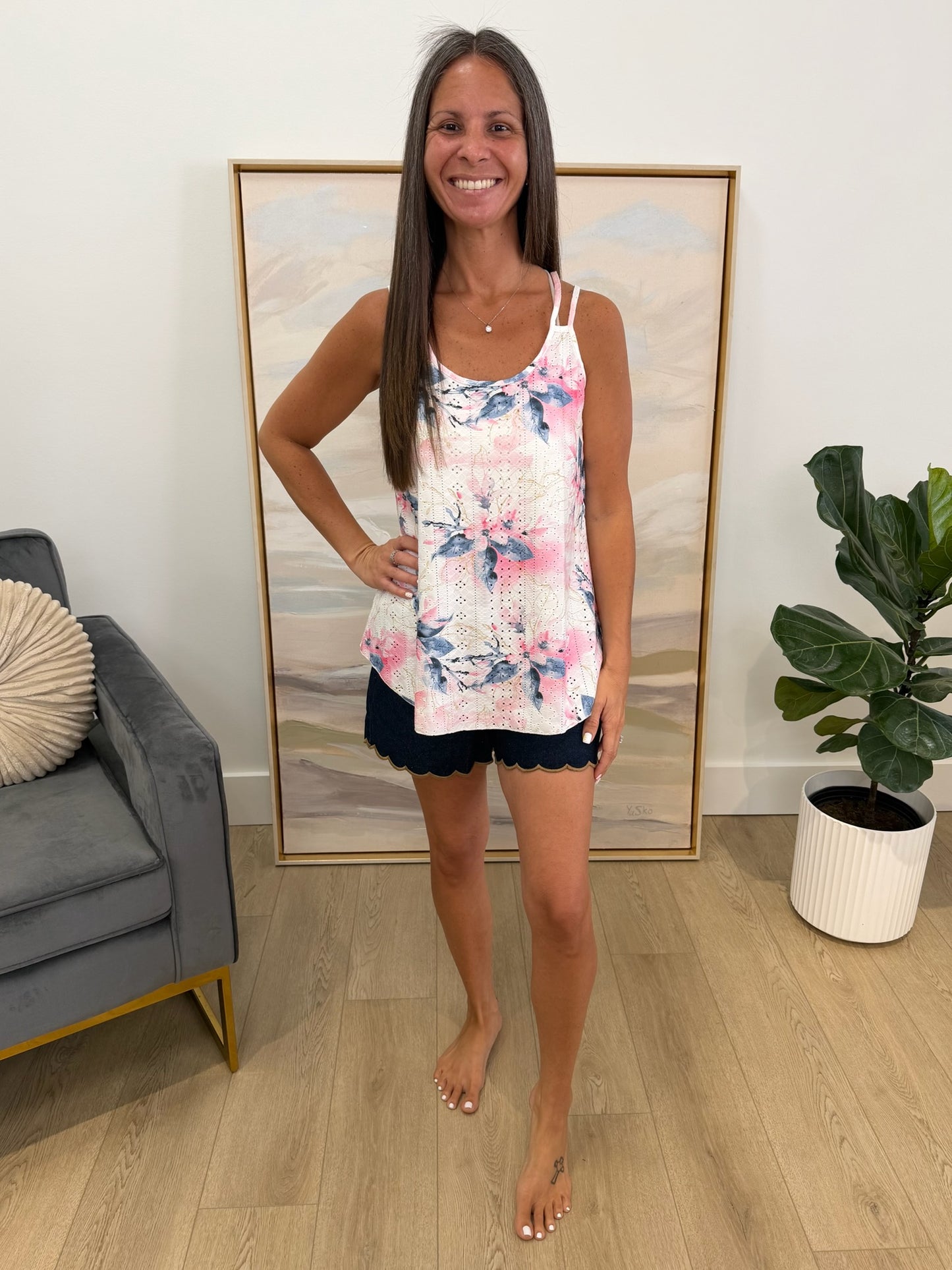 Eyelet Double Strap Cami