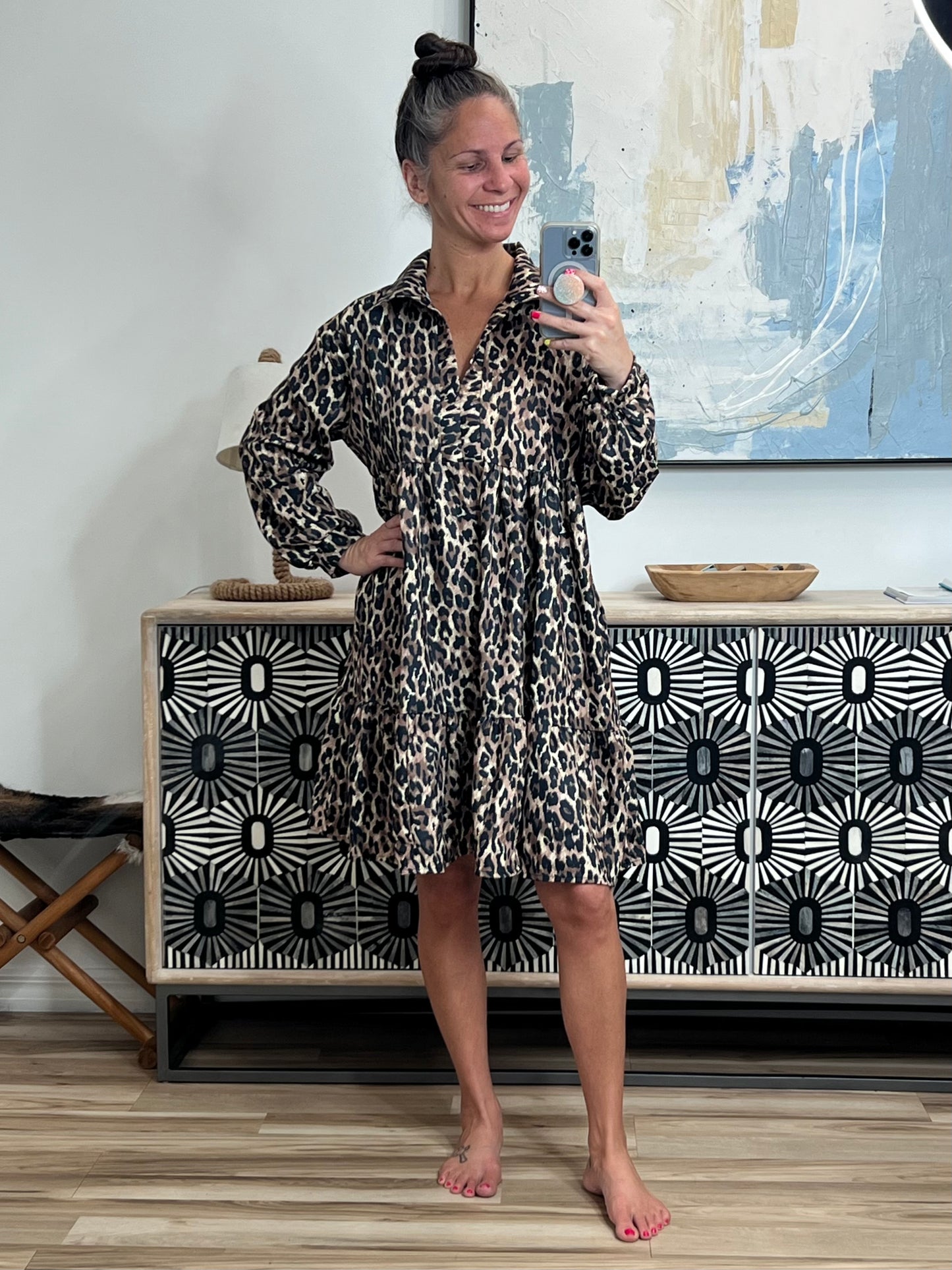 Darlin' If You Don't Mind Babydoll Leopard Print Dress