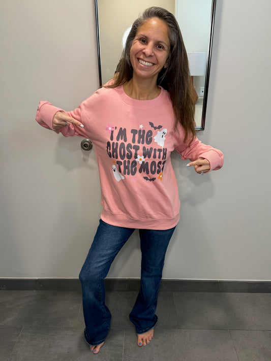 Graphic Round Neck Long Sleeve Sweatshirt