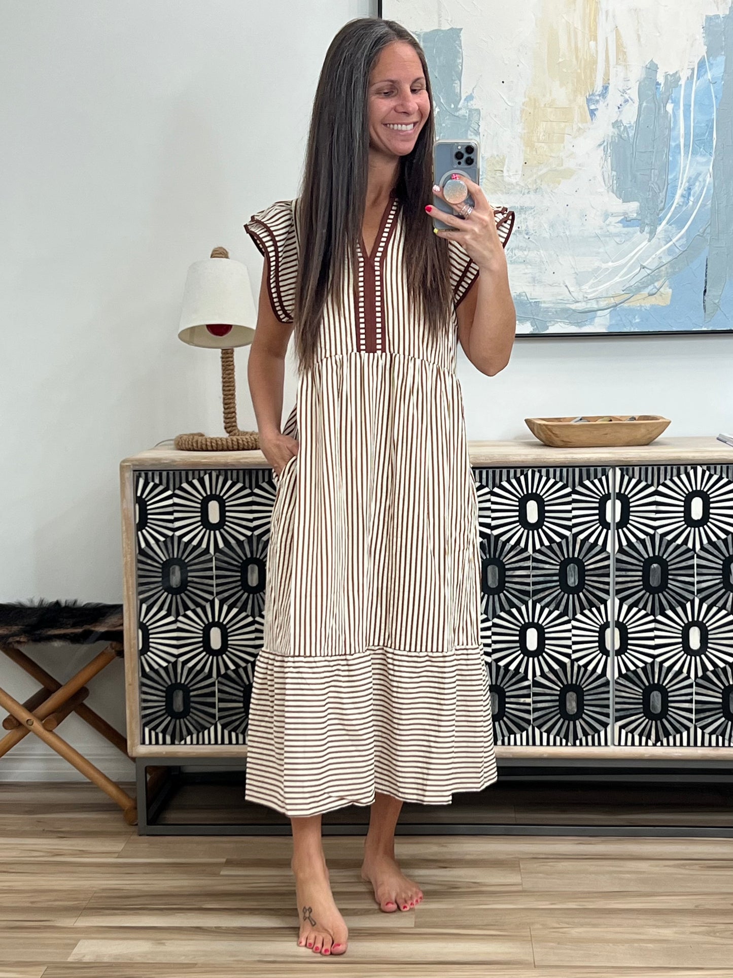 Let Me Love You Cap Sleeve Tiered Dress