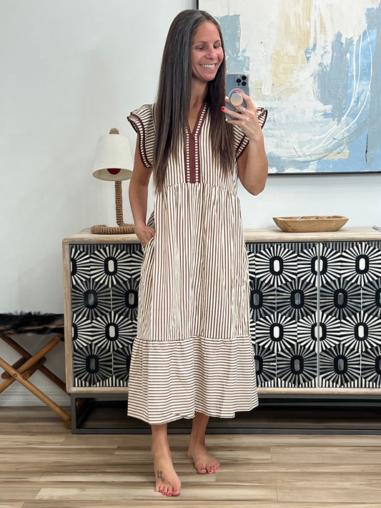 Let Me Love You Cap Sleeve Tiered Dress