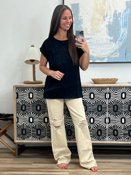 Not So Basic Pocket Tee in Black