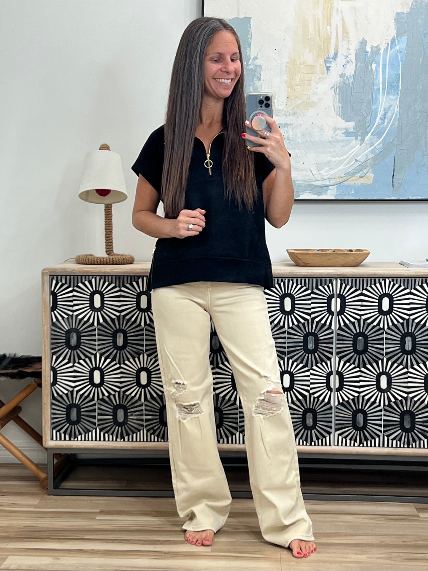 Twenty Four Karat Half Zip Top and Shorts Set