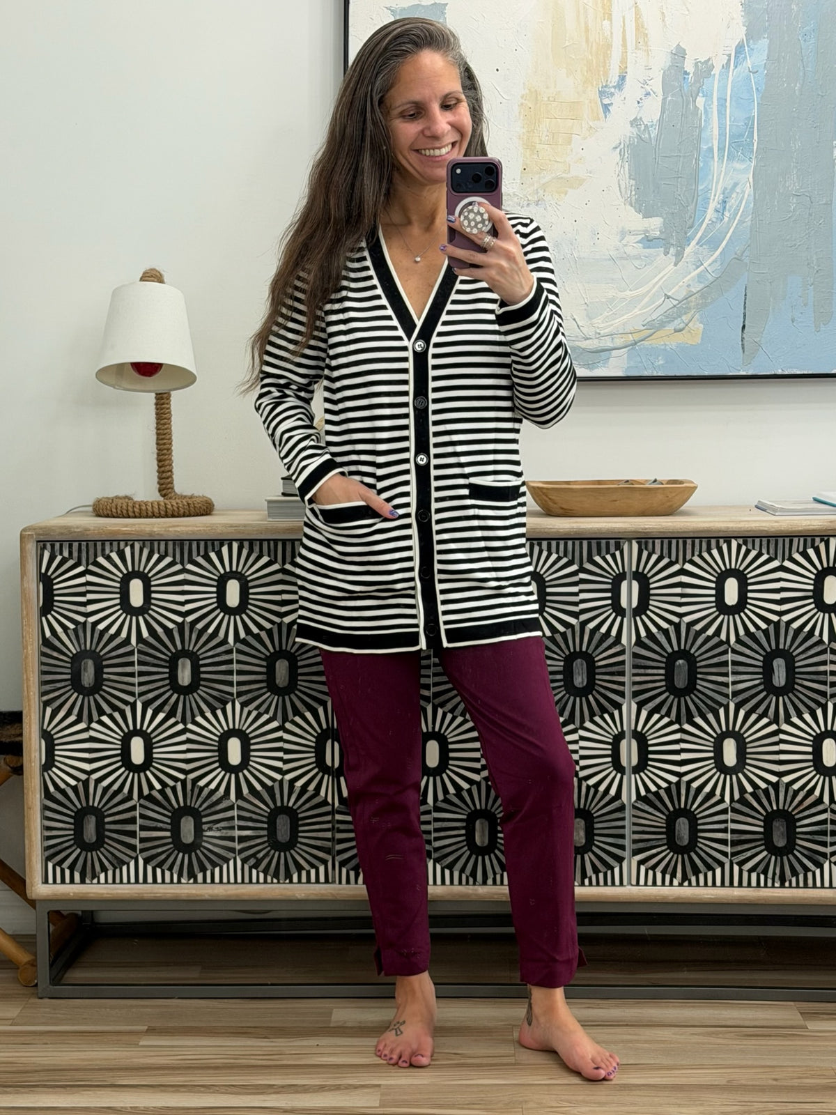Finagle Your Way Striped Cardigan