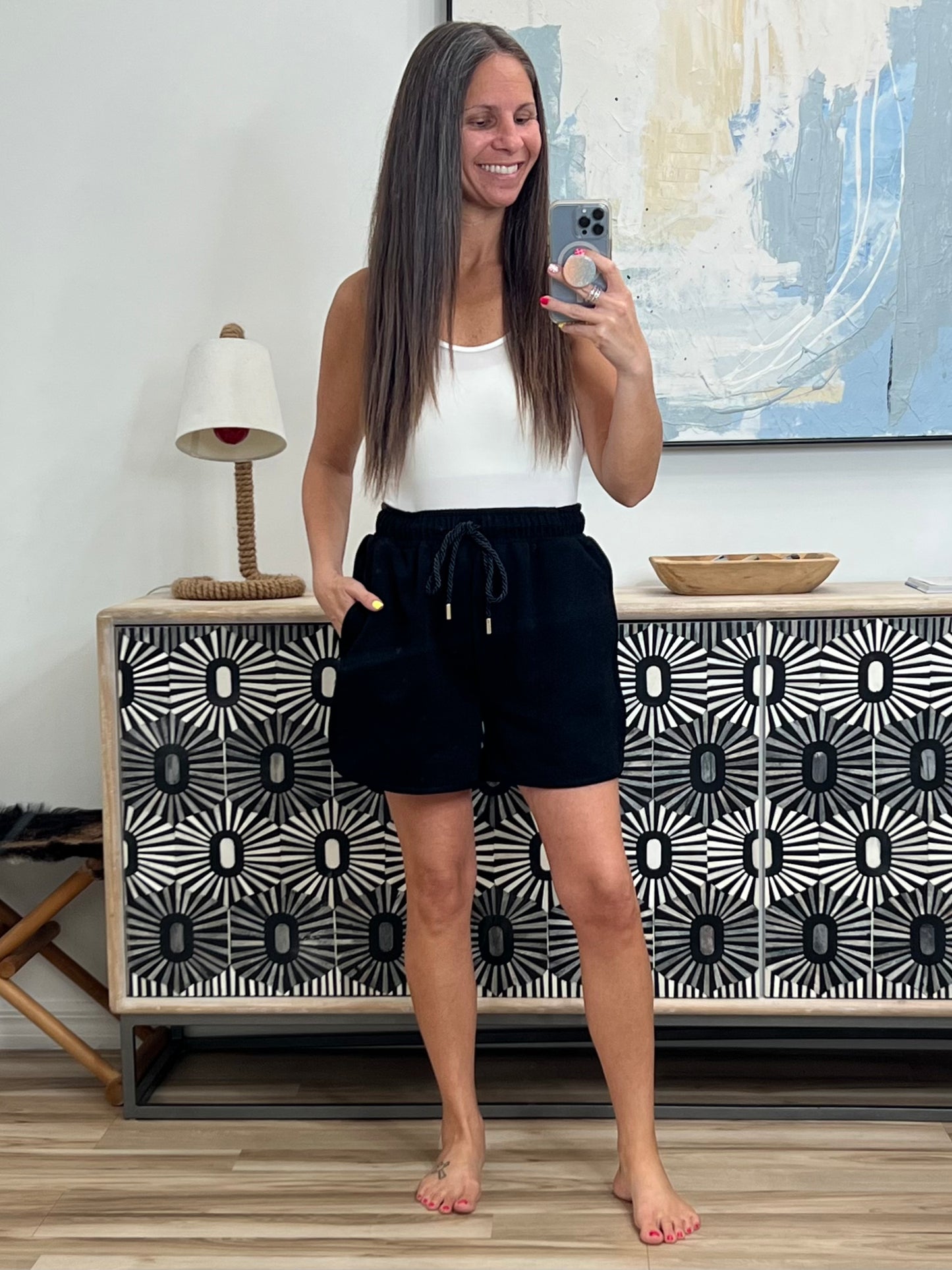 Twenty Four Karat Half Zip Top and Shorts Set