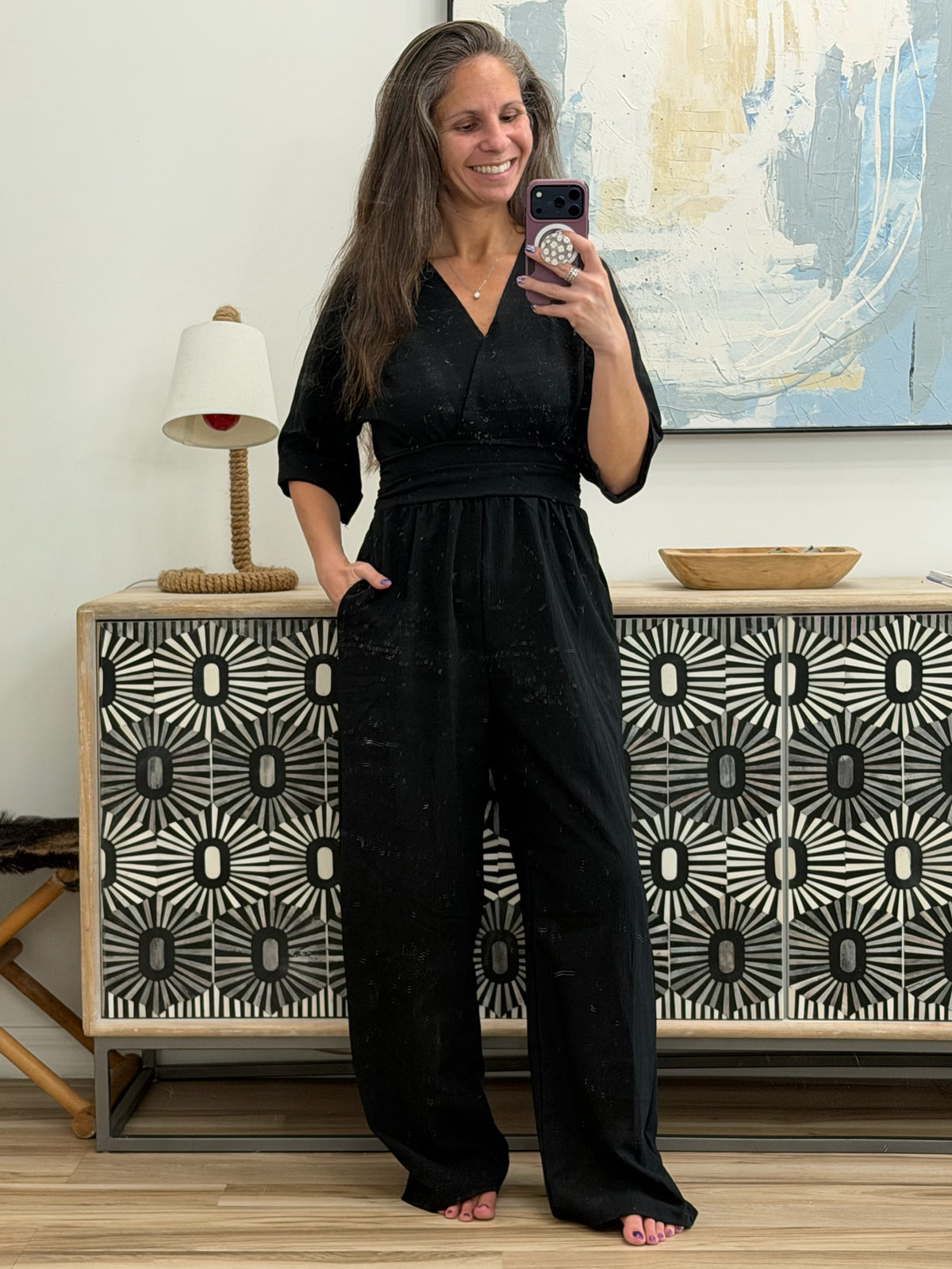 Full Size Half Sleeve Wide Leg Jumpsuit Plus Size